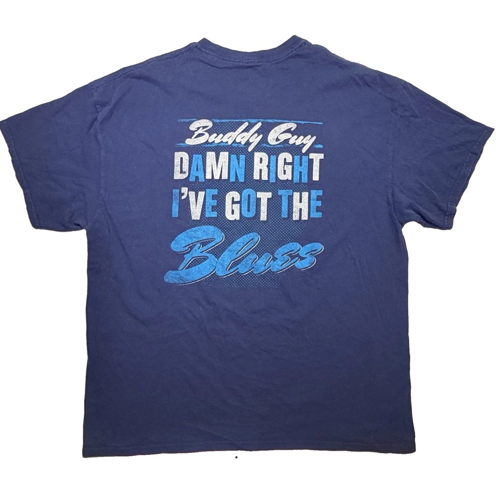 Buddy Guy Damn Right I've Got The Blues T Shirt Navy Guitar Blues Music Graphic